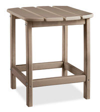 Table de bout Bask pour la terrasse à l’extérieur - 15 po (L), plastique à haute densité, résistante aux rayons UV et aux intempéries - taupe