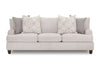 Sofa Ainsley de 93 po en tissu d’apparence lin avec pattes en bois et 4 coussins décoratifs - beige lin