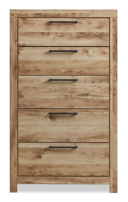 Commode verticale Derekson de 31,7 po (L) x 53,9 po (H) à 5 tiroirs pour la chambre à coucher - naturelle
