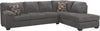 Sofa-lit sectionnel de droite Morty 2 pièces en chenille - gris