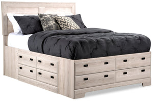 Yorkdale Full 12 Drawer Storage Bed - White|Lit avec rangement double à 12 tiroirs Yorkdale - blanc| 260FSBED