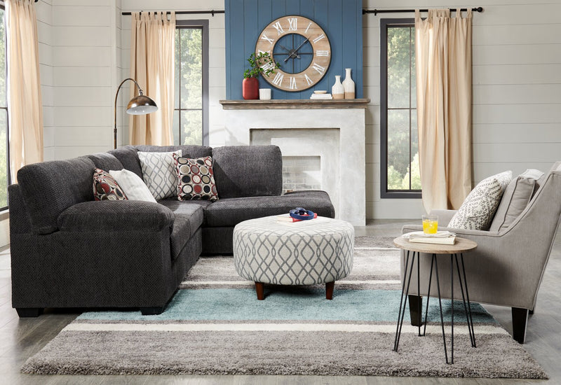 Fauteuil d’appoint club Sofa Lab personnalisable de 29 po fabriqué au Canada en tissu d’apparence lin avec pattes en bois - gris Pax Slate