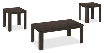 Remy 44" Traditional 3-Pack Coffee + 2 End Tables - Black Brown |Ensemble 3 tables traditionnelles Remy de 44 po (table à café et 2 tables de bout) - brun-noir