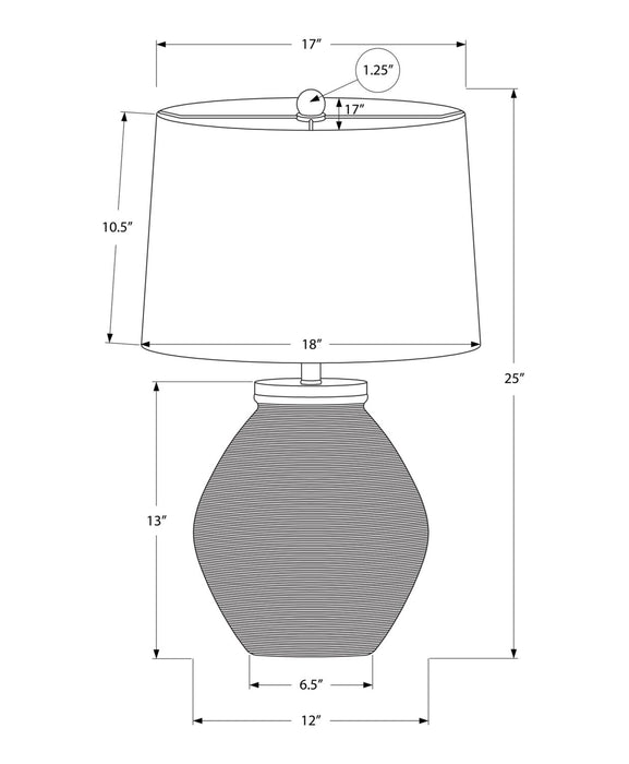 Lampe de table de 25 po béton noir avec touches dorées