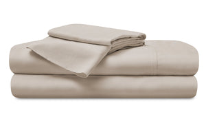 Ensemble de draps haute performance Hyper-Linen Bedgear 4 pièces pour très grand lit divisé - beige
