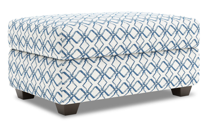 Pouf de rangement personnalisable The Trunk de Sofa Lab de 39 po fabriqué au Canada en tissu - Ocean multicolore