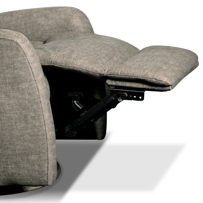 Fauteuil pivotant, coulissant et inclinable Jeffry de 30,3 po en tissu de velours - beige pierre