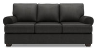  Sofa Roll de Sofa Lab de 86 po fabriqué au Canada en tissu d’apparence lin avec accoudoirs enroulés - gris Luna Kohl 