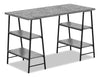Bureau Jonnie de 47,25 po avec pattes de type chevalet - imitation de pierre grise