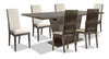 Ensemble de salle à manger Gino 7 pièces avec table et 6 chaises - fabriqué en Italie, rallonge de 63 po à 86 po (L), moderne - brun