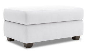 Pouf de rangement personnalisable The Trunk de Sofa Lab de 39 po fabriqué au Canada en tissu d’apparence lin - blanc Pax Ice