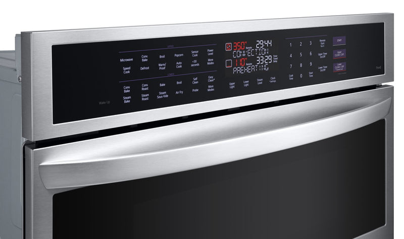 Four mural combiné électrique LG de 6,4 pi³ et de 30 po avec convection véritable - acier inoxydable Smudge-ProofMD - WCEP6427F