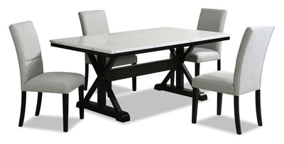 Verona 5-Piece Dining Package with Trestle Dining Table - Dining Room Set