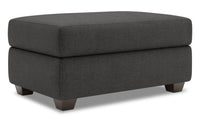  Pouf de rangement The Trunk de Sofa Lab de 39 po fabriqué au Canada en tissu d’apparence lin - gris Luna Kohl 
