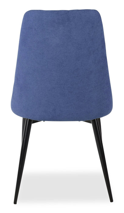 Chaise de salle à manger Miya en tissu de polyester et en métal - bleu marine