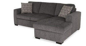 Legend 2-Piece Right-Facing Chenille Sleeper Sectional Sofa - Pepper | Sofa-lit sectionnel de droite Legend 2 pièces en chenille - poivre