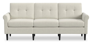 Sofa modulaire BLOK à accoudoirs enroulés - bouclé ivoire