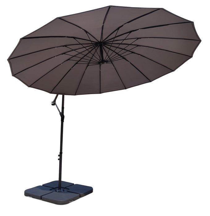 Socle de parasol 4 pièces pour la terrasse à l’extérieur, plastique résistant aux intempéries, universel, base remplie d’eau ou de sable - noir