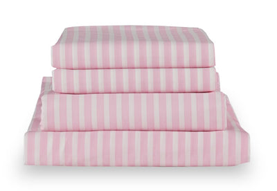 Hallie Striped 4-Piece Full Cotton Sheet Set - Pink | Ensemble de draps Hallie de 4 pièces rayés en coton pour lit double - rose