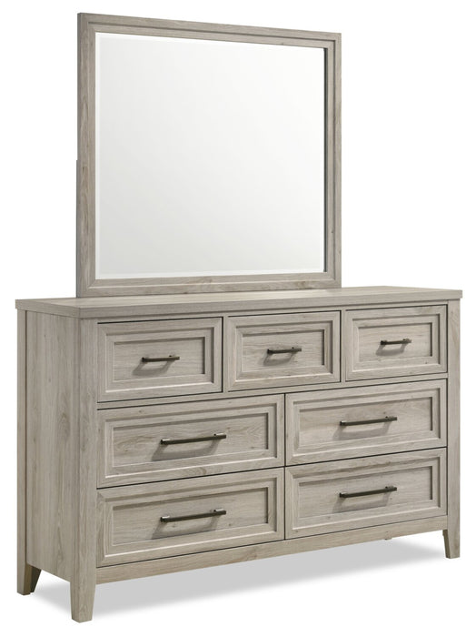Miroir de commode de chambre à coucher Lara - gris antique