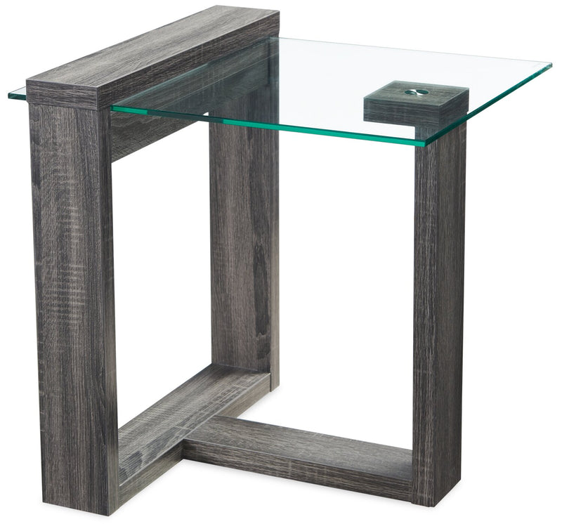 California End Table - Contemporary style End Table in Distressed Grey Particleboard