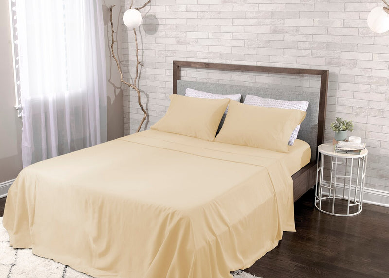 Ensemble de draps Hyper-Cotton BEDGEARMD 4 pièces pour grand lit - Champagne