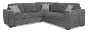 Izzy 2-Piece Chenille Sectional with Left-Facing Sleeper Sofa - Pepper | Sofa sectionnel Izzy 2 pièces en chenille avec sofa-lit de gauche - poivre | IZZCP2SL