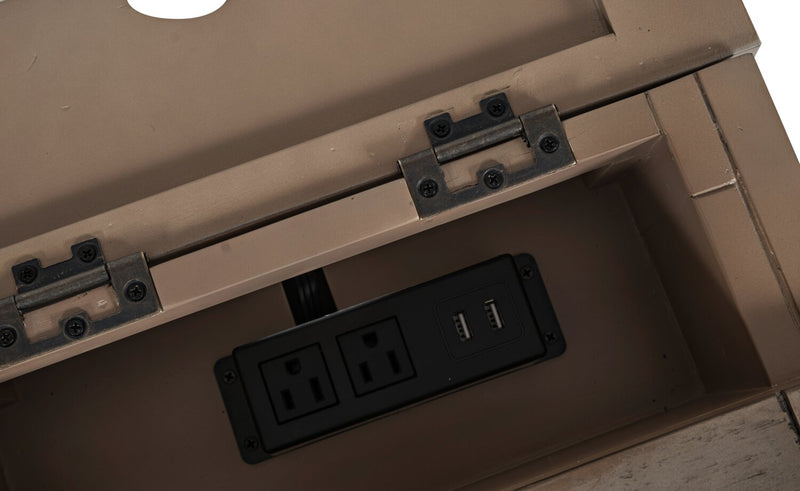 Table de fauteuil Rocco de 16 po avec USB - bois naturel