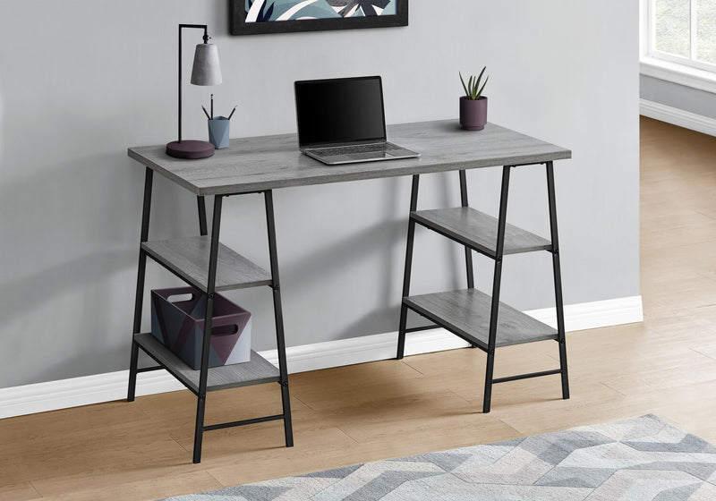 Bureau Jonnie de 47,25 po avec pattes de type chevalet - gris