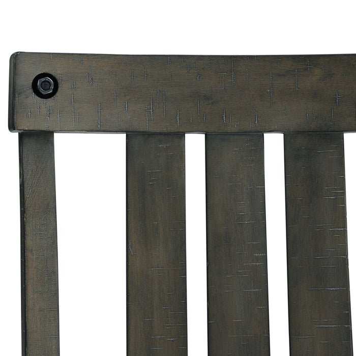 Ensemble de salle à manger Alto 5 pièces avec table ronde, rallonge de 48 po à 66 po (L), base à tréteaux et 4 chaises - gris