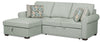 Sofa-lit sectionnel de gauche Haven de Scott Living 2 pièces en tissu de chenille avec fauteuil long de rangement - bleu écume de mer