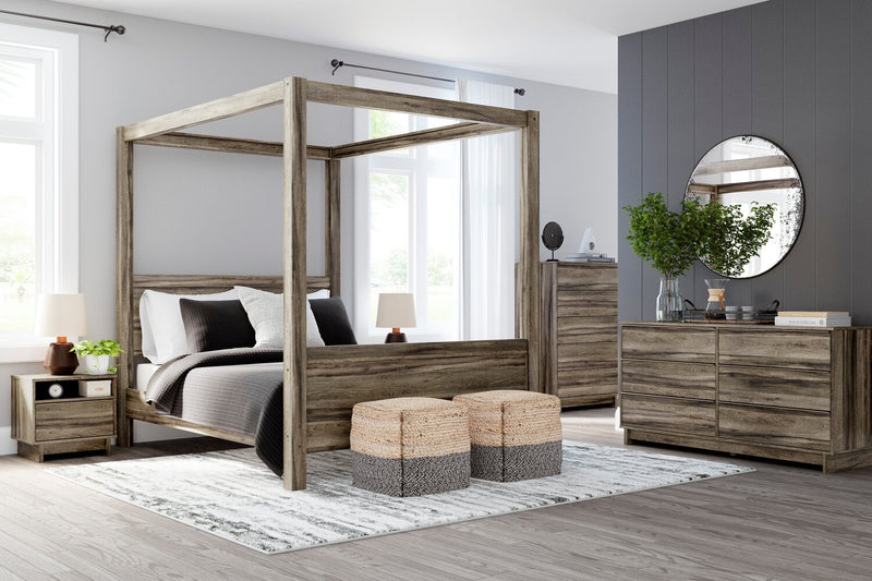 Commode Arik de 59 po (L) x 30,8 po (H) à 6 tiroirs pour la chambre à coucher - brune