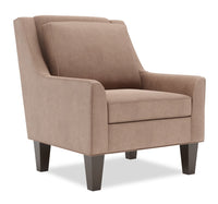  Fauteuil d’appoint club Sofa Lab de 29 po fabriqué au Canada en tissu d’apparence lin avec pattes en bois - brun Pax Wicker 
