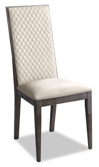  Chaise de salle à manger Gino en tissu de cuir végétalien - fabriquée en Italie, moderne - taupe