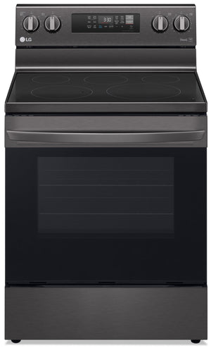 Cuisinière intelligente électrique LG de 6,3 pi³ avec friture à air et convection par ventilateur - acier inoxydable noir - LREL6323D