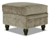 Pouf Bellmont de 26 po fabriqué au Canada en tissu de chenille avec pattes en bois - brun caramel