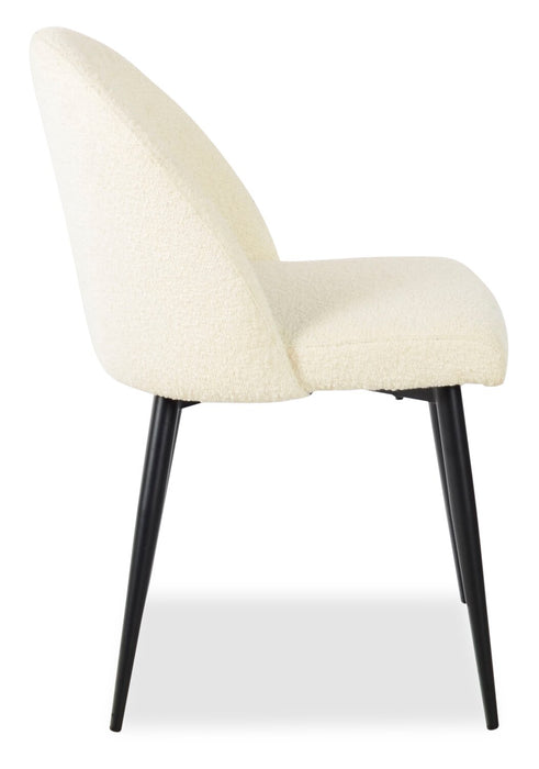 Chaise de salle à manger Bali en tissu bouclé et en métal - taupe