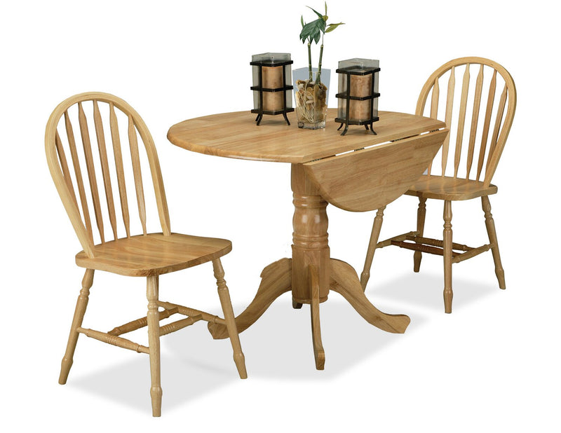 Table de salle à manger Hana de 40 po (L) à abattant, en bois et avec base piédestal - naturelle