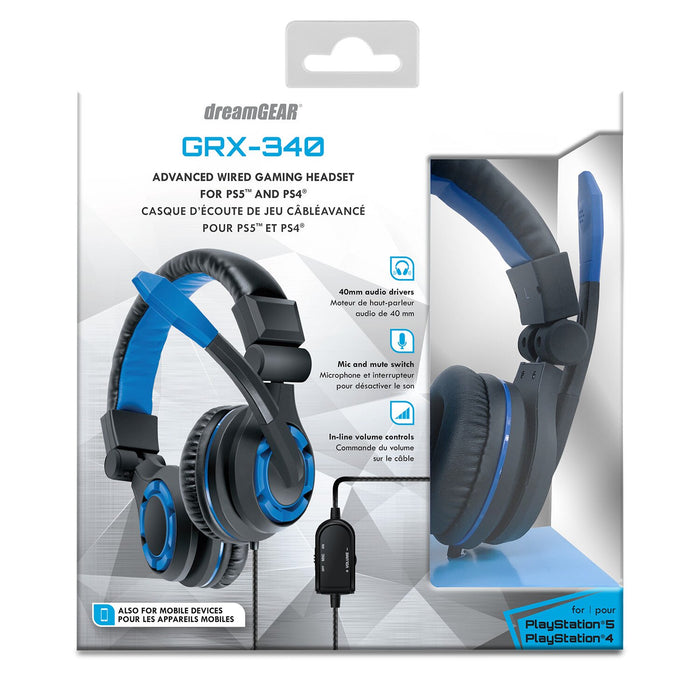 Casque d'écoute de jeu câblé avancé DreamGEAR pour consoles PS4 et PS5 - DG-064274