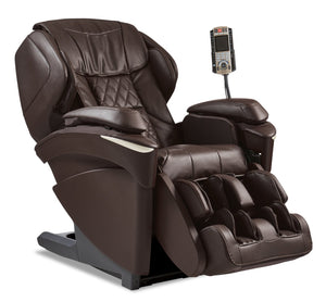 Fauteuil inclinable de massage Real Pro ULTRAMC Prestige de Panasonic de 35,4 po en cuir synthétique de qualité supérieure - brun