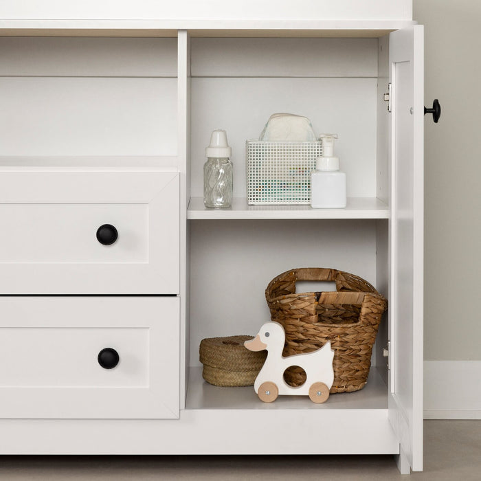 Table à langer Zoe pour bébé avec tiroirs de rangement - blanche