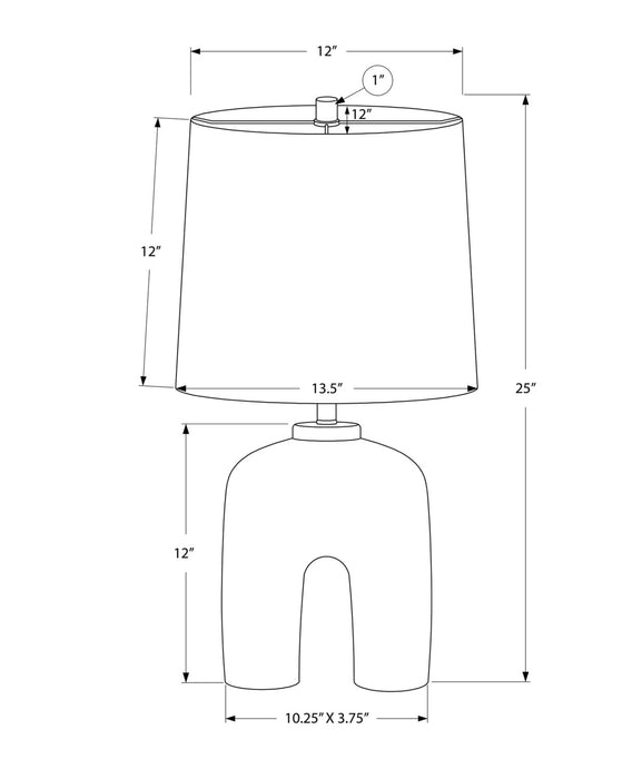 Lampe de table en forme d’arche de 25 po en résine crème