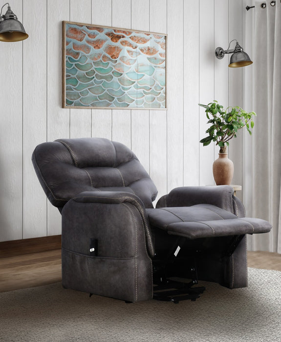 Fauteuil basculeur à inclinaison électrique Landon de 34 po en microfibre - gris