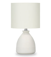 Lampe de table de 17 po en céramique avec abat-jour cylindrique - crème