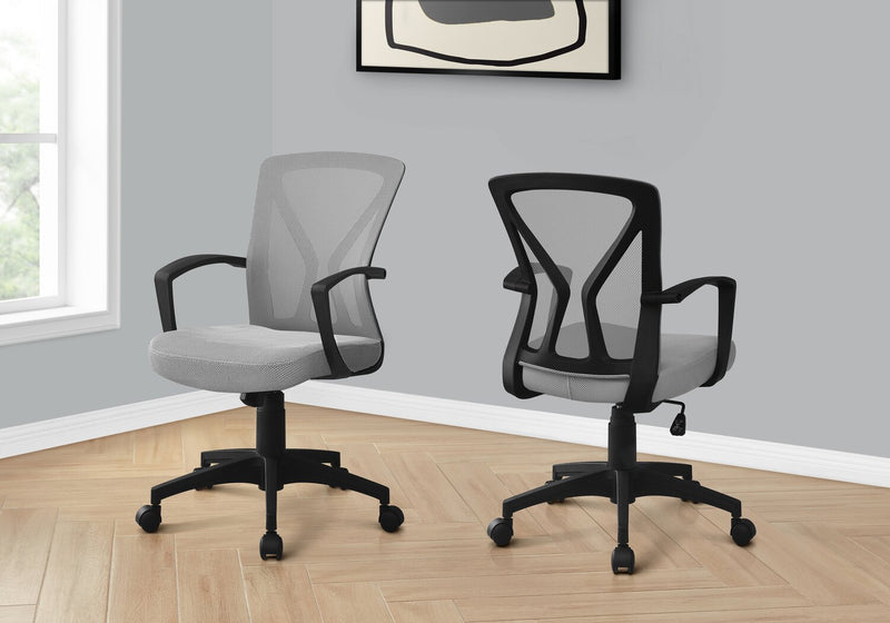 Chaise de bureau Dominic de 23,5 po avec dossier à mailles - grise et noire