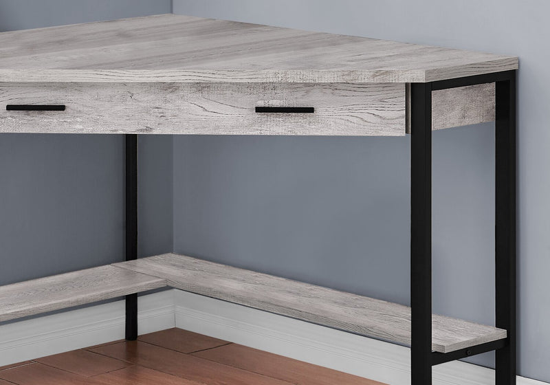 Bureau en coin Christiana de 42 po à tiroir - gris