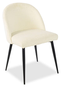  Chaise de salle à manger Bali en tissu bouclé et en métal - taupe