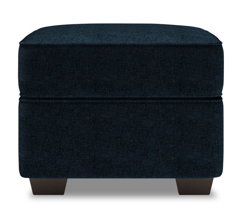 Pouf personnalisable Roll de Sofa Lab de 24 po fabriqué au Canada en tissu de chenille - bleu Luxury Indigo