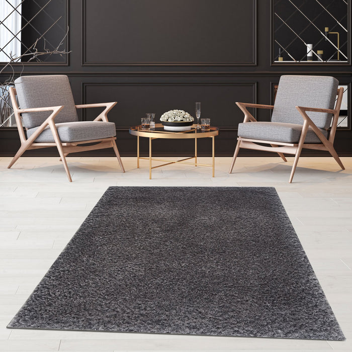 Carpette à poil long Lawson grise - 5 pi x 7 pi