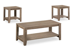 Kalen 3-Piece Coffee and Two End Tables Package - Dark Taupe  | Ensemble de table à café et deux tables de bout Kalen 3 pièces - taupe foncé  | KALDTPK3